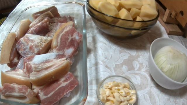 Свиная грудинка с картофелем в духовке|Для семейного ужина|Еда Без Труда| смотреть онлайн