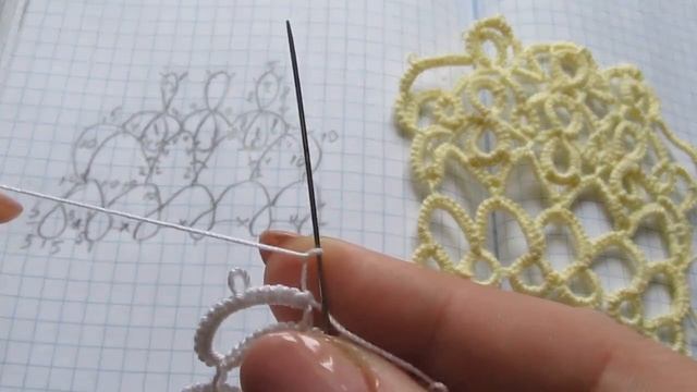 Простой мотив фриволите- иглой для начинающих.часть2 смотреть онлайн