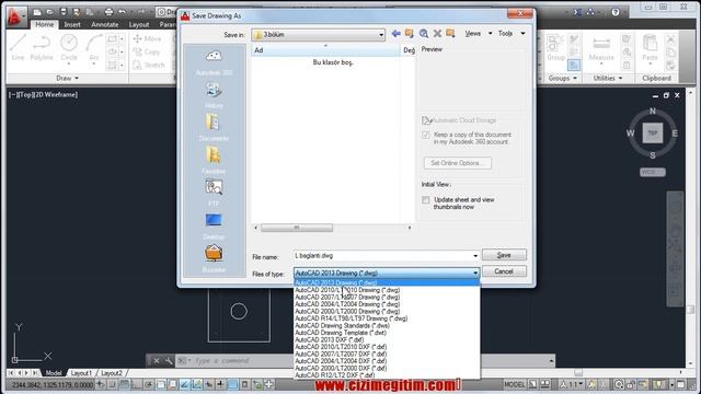 Autocad te dosya kaydetme ve dosya formatı (7.ders) смотреть онлайн