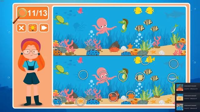 Viki Spotter: Undersea, Level 12 Walkthrough, 1080p/60FPS. смотреть онлайн