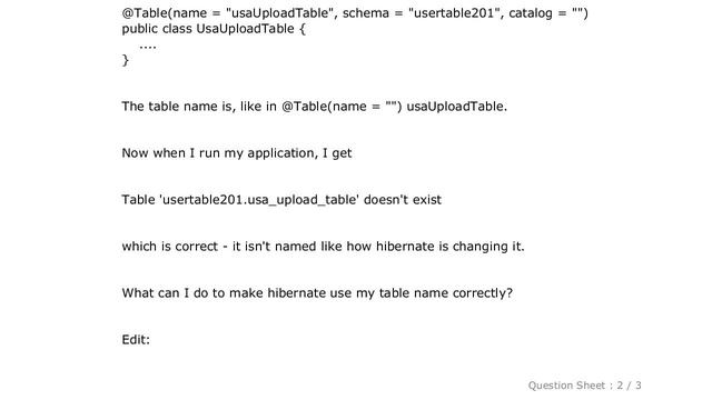 MySQL : Hibernate naming strategy changing table names смотреть онлайн