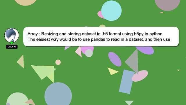 Array : Resizing and storing dataset in .h5 format using h5py in python смотреть онлайн