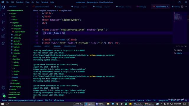 Django path Error or unable to add users to database смотреть онлайн