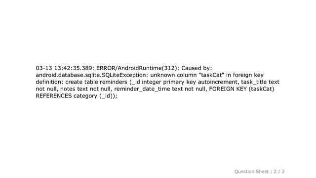 Android : SQlite - Android - Foreign key syntax смотреть онлайн
