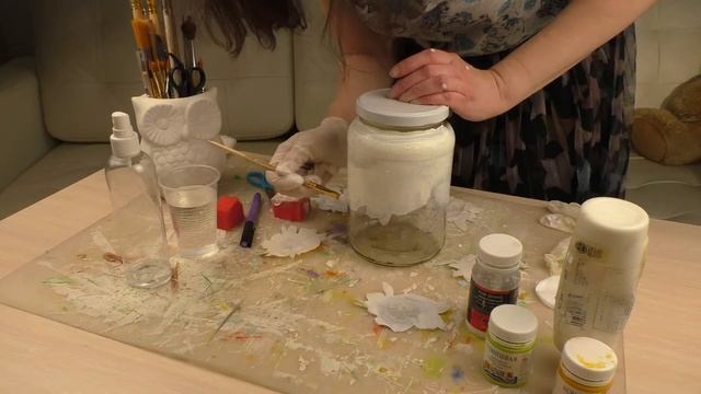 Декупаж стеклянной банки для сыпучих продуктов. Мастер-класс смотреть онлайн