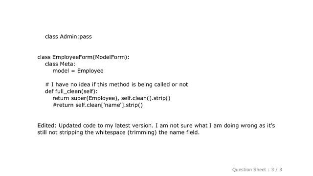 Django : (Django) Trim whitespaces from charField смотреть онлайн