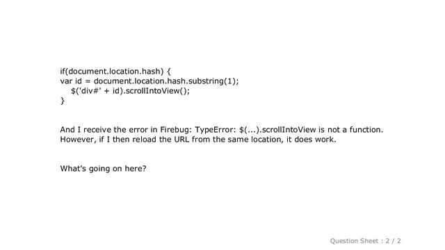 jQuery : scrollIntoView() is not a function upon page load? смотреть онлайн