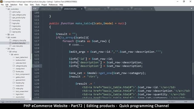 #72 PHP Ecommerce website development | Editing products | MVC OOP - Quick programming смотреть онлайн