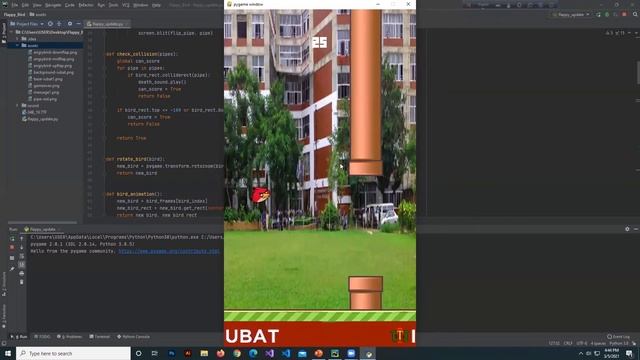 Flappy Bird game using python in pycharm смотреть онлайн