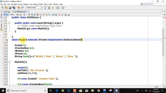 #2 Create Action Listeners with JButton, JComboBox,JTextField - Java GUI/SWING Tutorial (Hindi&Urdu смотреть онлайн
