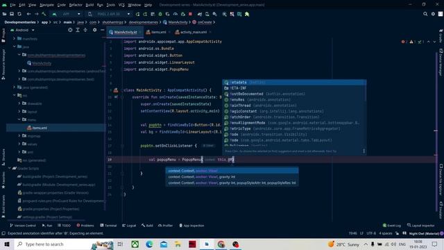 Popup Menu in Kotlin Android Studio - Android development full course in Hindi смотреть онлайн