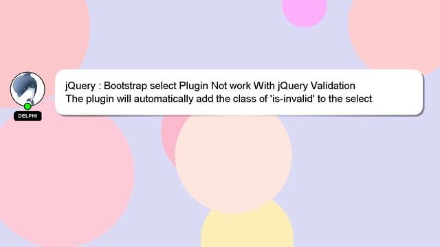 jQuery : Bootstrap select Plugin Not work With jQuery Validation смотреть онлайн