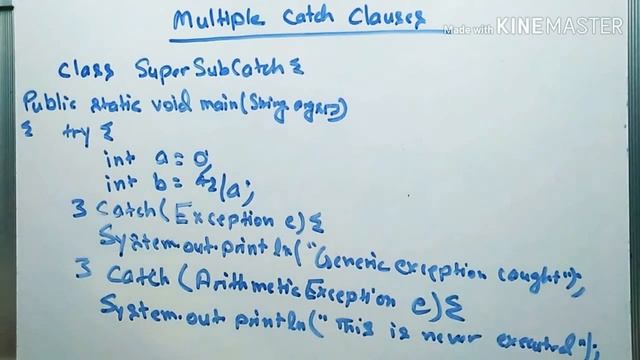 Multiple catch clauses in Java смотреть онлайн