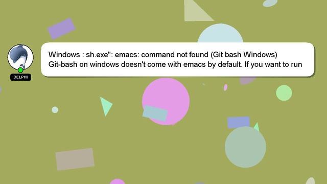Windows : sh.exe": emacs: command not found (Git bash Windows) смотреть онлайн