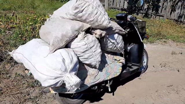 Ямаха Гир 4T МОНСТР - перевоз картошки . Скутер заместь тачки . смотреть онлайн