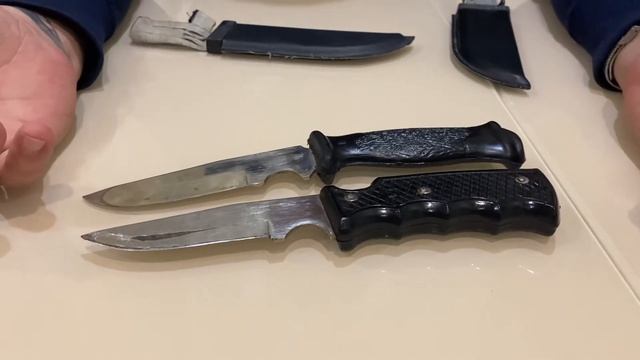 Нож хозяйственный для забоя и разделки скота, со шкуродёром (ПО «Октябрь», Ворсма, СССР) смотреть онлайн