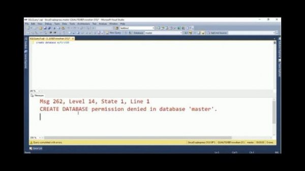 create database permission denied in database 'master' in sql server