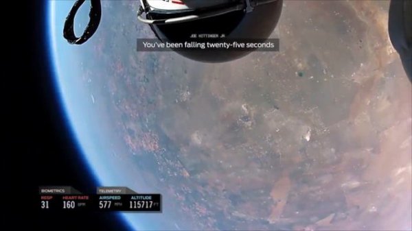 Felix Baumgartner Freefall space jump GoPro [HD] SET TO MUSIC