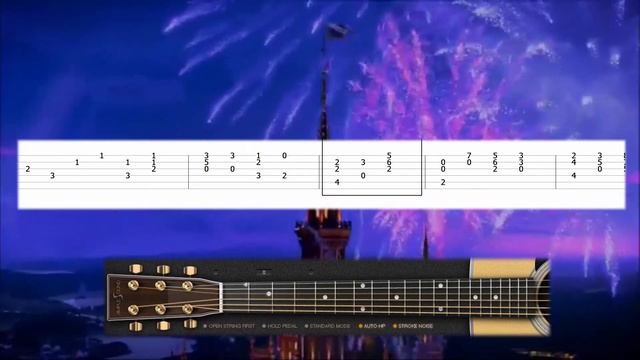 Disney Intro - Opening Theme - Guitar tutorial (TAB) смотреть онлайн
