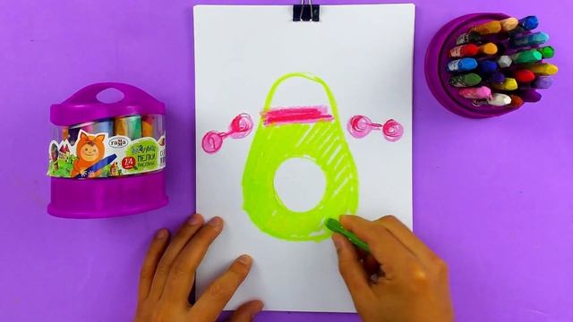 Рисуем АВОКАДО и СПОРТ мелками для детей смотреть онлайн