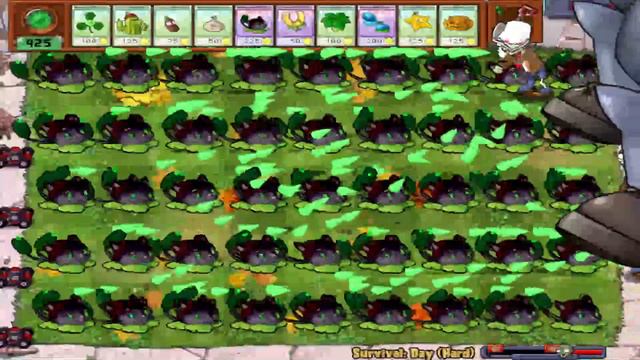 99 Cattail vs Dr Zomboss vs 99 Giga-Gargantuar in Survival Day | Plants vs. Zombies Halloween смотреть онлайн