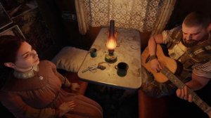 Степан играет на гитаре знакомую музыку из Метро Last Light.Метро Исход