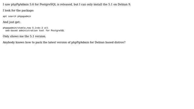 Unix & Linux: phpPgAdmin 5.6 for Debian смотреть онлайн