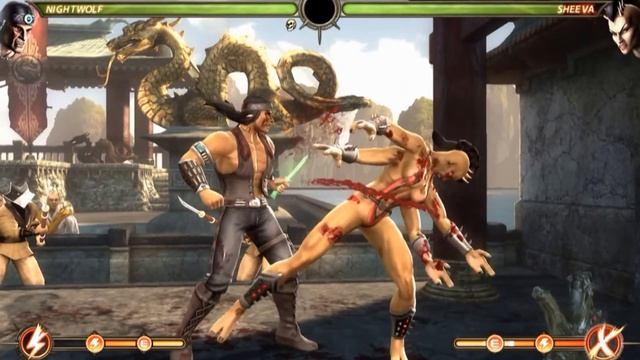 Прикольный обзор игры-Mortal Kombat: Komplete Edition-(Nightwolf against Sheeva) смотреть онлайн