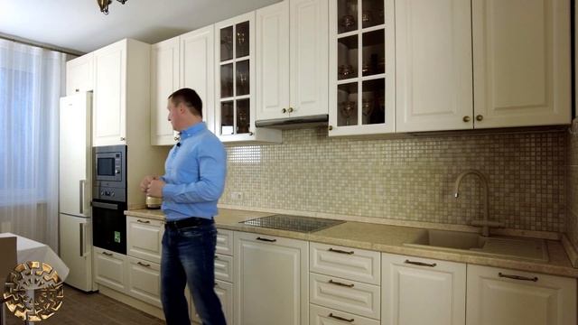 КУХНЯ МЕЧТЫ! Дизайн прямой кухни неоклассика из крашенного МДФ. смотреть онлайн