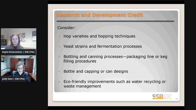 Taxes for Breweries 101 with Judy Sees (SSB CPAs) смотреть онлайн