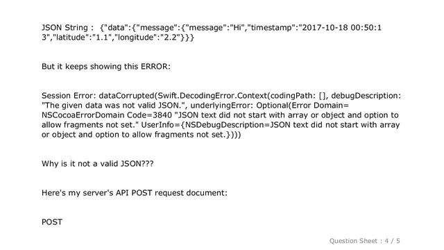 iOS : Swift 4 Decodable: The given data was not valid JSON смотреть онлайн