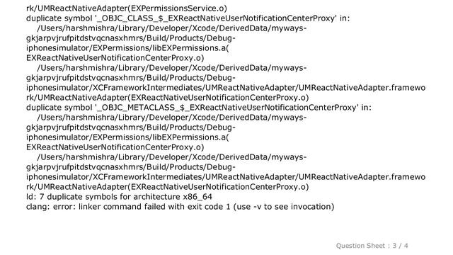 iOS : 7 duplicate symbols for architecture x86_64 in react native смотреть онлайн