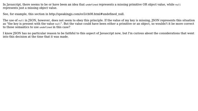 What is the original reason JSON used `null` and not `undefined` to represent missing values? смотреть онлайн