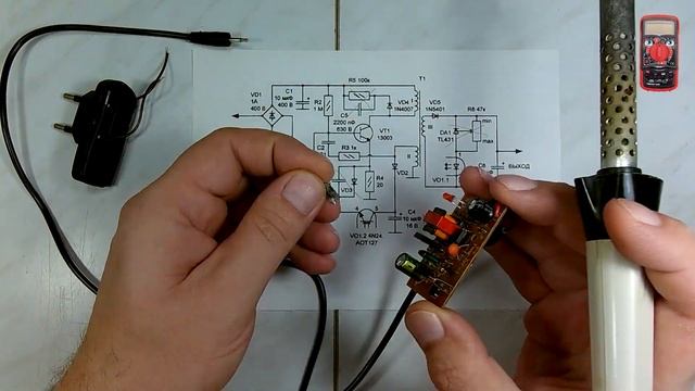 Ремонт импульсного адаптера питания AC/DC 9V 1A смотреть онлайн