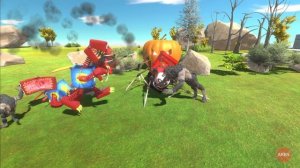 Halloween War - Battle Between Red Team VS Growing WereWolf | Animal Revolt Battle Simulator