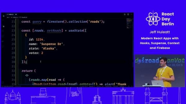 Build Modern React apps with Hooks, Suspense, Context, and Firebase - Jeff Huleatt