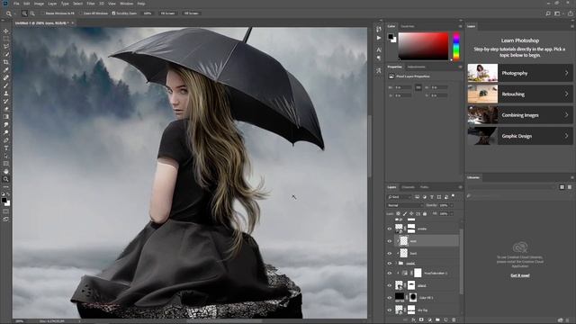 LADY IN THE FOG - PHOTOSHOP MANIPULATION TUTORIAL смотреть онлайн