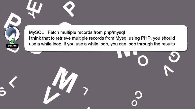 MySQL : Fetch multiple records from php/mysql смотреть онлайн