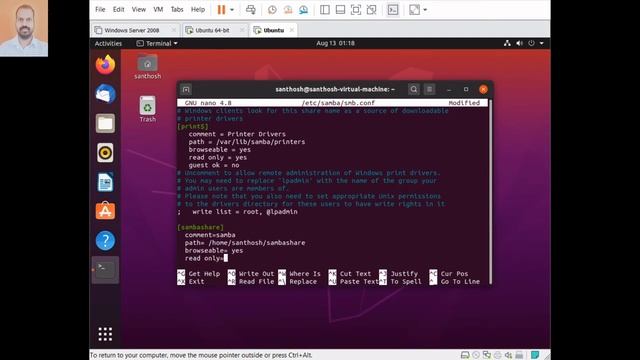 Installation of file server (samba) in Ubuntu 20.04 смотреть онлайн