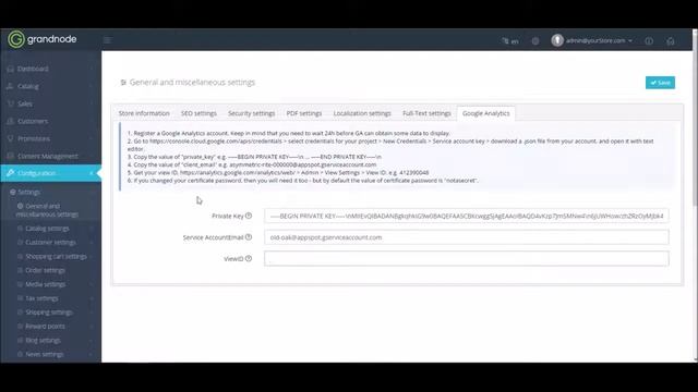 GrandNode Features - How to configure Google Analytics смотреть онлайн