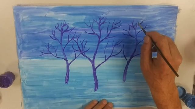 РИСУЕМ ЗИМНИЙ ПЕЙЗАЖ / ҚЫСҚЫ ПЕЙЗАЖ САЛУ / DRAW A WINTER LANDSCAPE / ГУАШЬ смотреть онлайн