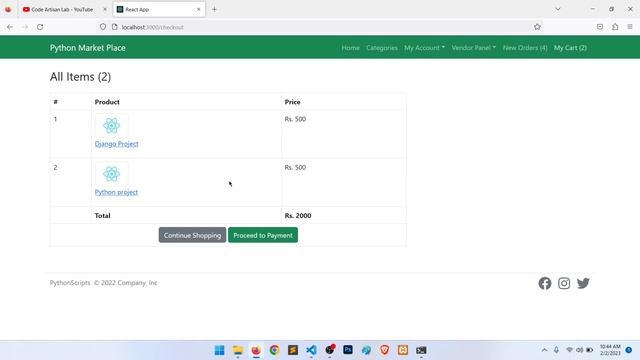 My cart page & remove item|React Context|Multivendor Ecommerce Website Django ReactJs|REST API #44 смотреть онлайн