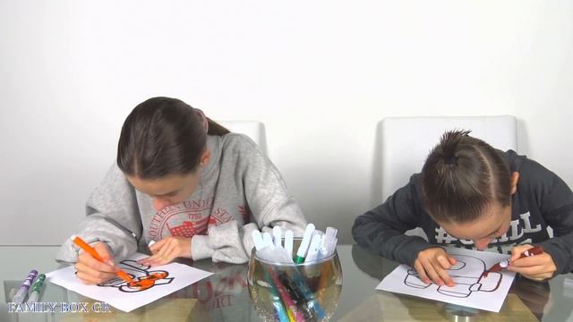 MINECRAFT,ROBLOX,AMONG US 3 MARKERS CHALLENGE Funny Greek video@ToniaStets |FAMILY BOX GR смотреть онлайн