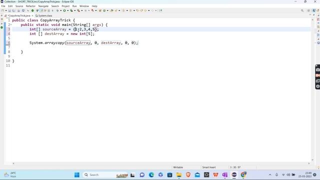 Copy source array to destination array, #datastructures #arrays #java смотреть онлайн