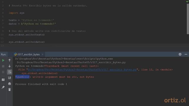 Python 3 - Receta 99: Escribir Bytes en la Salida Estándar смотреть онлайн