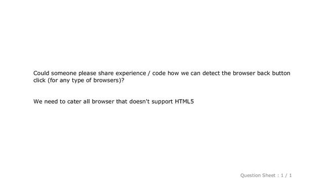 jQuery : JavaScript or jQuery browser back button click detector смотреть онлайн