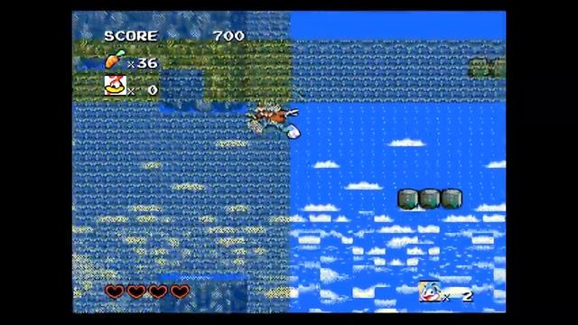 Tiny Toon Adventures; BHT (Sega Genesis); Forest level with structure of waterfalls смотреть онлайн