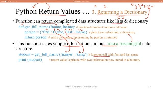 Python | Function | Dictionary Return смотреть онлайн