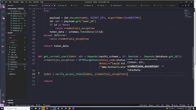 Fetching User in Protected Route: Part #68 Python API Course смотреть онлайн