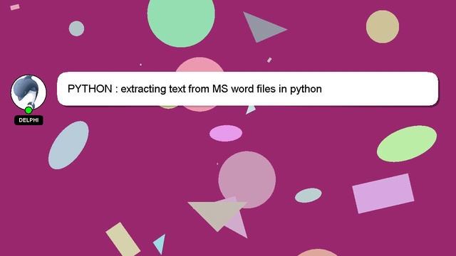 PYTHON : extracting text from MS word files in python смотреть онлайн